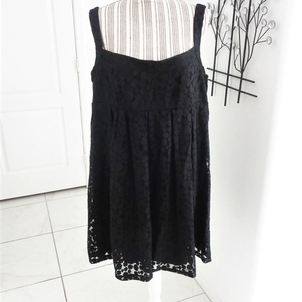 New As U Wish Black Lace Babydoll Sleeveless Flouncy Dress XXXL / 3X / 3XL NWT